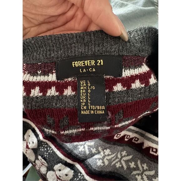 Forever 21 snowman Christmas sweater size large - Picture 3 of 3